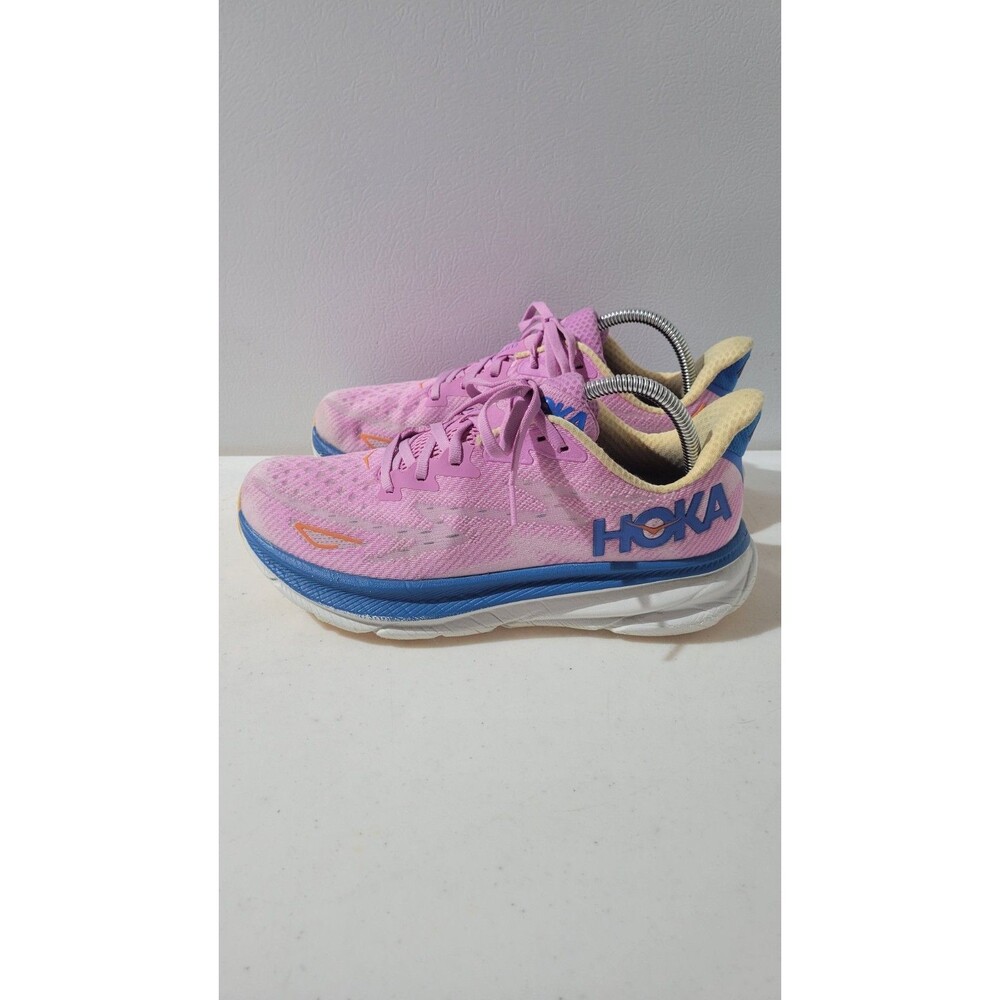 Hoka One One Clifton 9 Shoes Womens Size 9.5B Pink Running Sneakers 1127896 CSLC